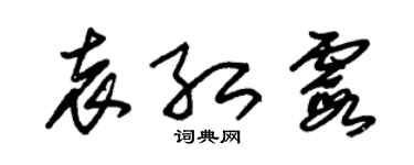 朱锡荣袁红霞草书个性签名怎么写