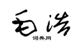 朱锡荣毛浩草书个性签名怎么写