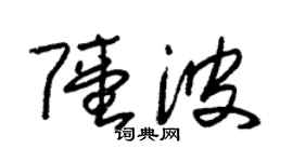 朱锡荣陆波草书个性签名怎么写