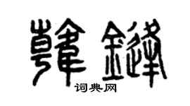 曾庆福韩锋篆书个性签名怎么写