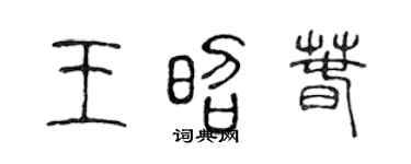 陈声远王昭春篆书个性签名怎么写