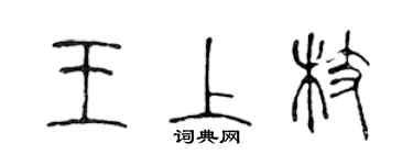 陈声远王上枝篆书个性签名怎么写