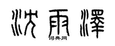 曾庆福沈雨泽篆书个性签名怎么写