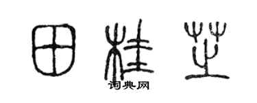 陈声远田桂芝篆书个性签名怎么写