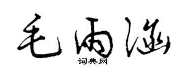 曾庆福毛雨涵草书个性签名怎么写