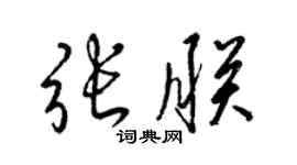 梁锦英张朕草书个性签名怎么写
