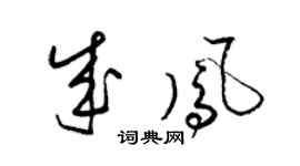 梁锦英成凤草书个性签名怎么写