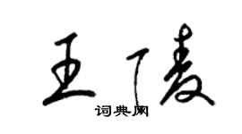 梁锦英王陵草书个性签名怎么写
