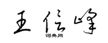 梁锦英王信峰草书个性签名怎么写