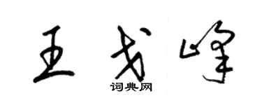 梁锦英王戈峰草书个性签名怎么写