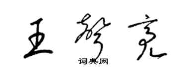 梁锦英王声亮草书个性签名怎么写