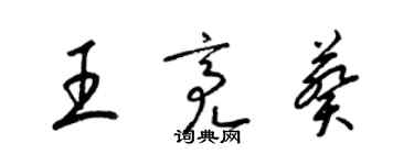 梁锦英王亮葵草书个性签名怎么写