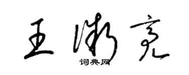 梁锦英王微亮草书个性签名怎么写