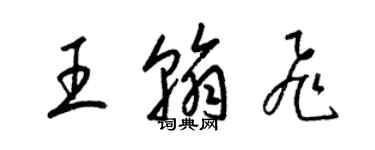 梁锦英王翰飞草书个性签名怎么写