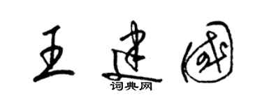 梁锦英王建国草书个性签名怎么写