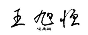 梁锦英王旭恒草书个性签名怎么写