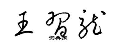 梁锦英王习龙草书个性签名怎么写