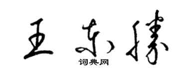 梁锦英王东胜草书个性签名怎么写