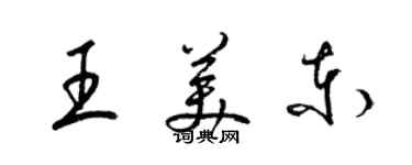 梁锦英王美东草书个性签名怎么写