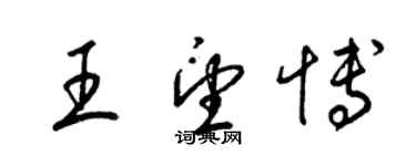 梁锦英王望博草书个性签名怎么写