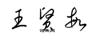 梁锦英王贤敏草书个性签名怎么写