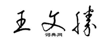 梁锦英王文胜草书个性签名怎么写
