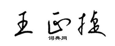 梁锦英王正捷草书个性签名怎么写