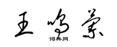 梁锦英王鸣兰草书个性签名怎么写