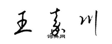 梁锦英王嘉川草书个性签名怎么写