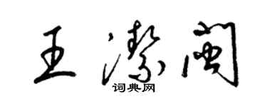 梁锦英王洁闽草书个性签名怎么写