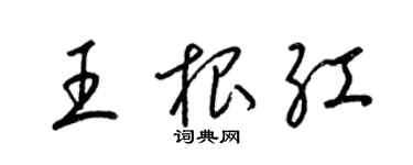 梁锦英王根红草书个性签名怎么写