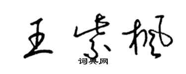 梁锦英王紫枫草书个性签名怎么写