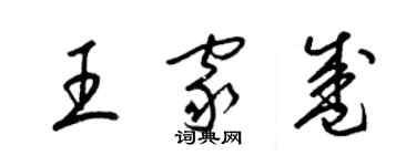 梁锦英王家盛草书个性签名怎么写