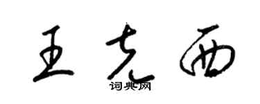 梁锦英王克西草书个性签名怎么写