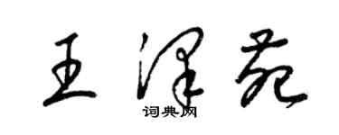 梁锦英王泽苑草书个性签名怎么写