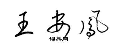 梁锦英王安凤草书个性签名怎么写