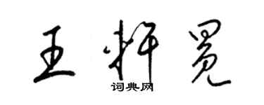 梁锦英王轩冕草书个性签名怎么写