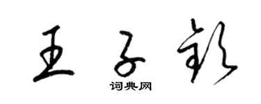 梁锦英王子钦草书个性签名怎么写