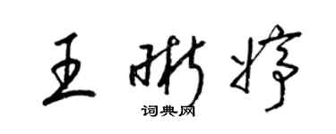 梁锦英王晰婷草书个性签名怎么写