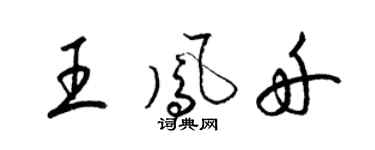 梁锦英王凤舟草书个性签名怎么写