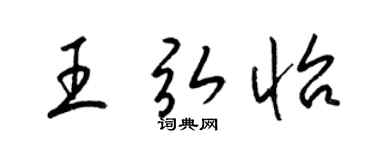 梁锦英王弘怡草书个性签名怎么写