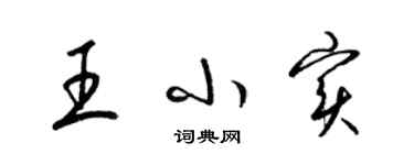 梁锦英王小实草书个性签名怎么写