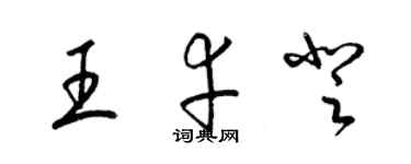梁锦英王幸登草书个性签名怎么写