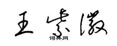梁锦英王紫徽草书个性签名怎么写