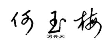 梁锦英何玉梅草书个性签名怎么写