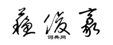 梁锦英苏俊豪草书个性签名怎么写