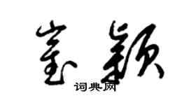 梁锦英崔颖草书个性签名怎么写