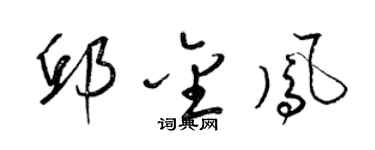 梁锦英邱金凤草书个性签名怎么写