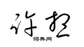 梁锦英许想草书个性签名怎么写