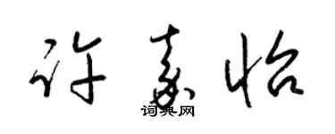 梁锦英许嘉怡草书个性签名怎么写